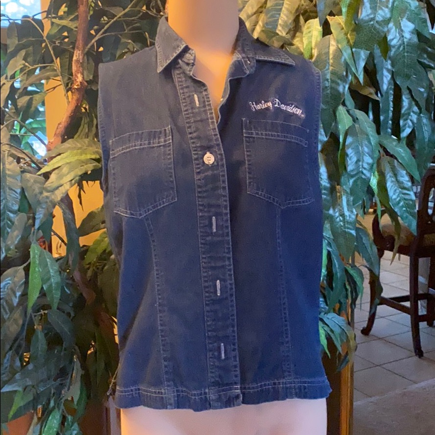 Harley Davidson Denim Sleeveless Shirt